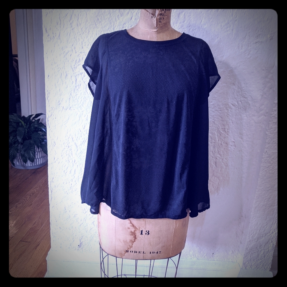 Urban outfitters shear black flowy shirt